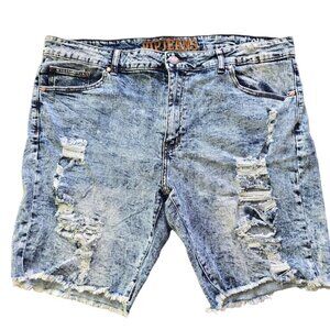 VIP Jeans Shorts Blue Denim Distressed